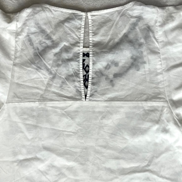 Parker Tiered flutter sleeve Embroidered eyelet cotton white dress size M - Picture 7 of 9